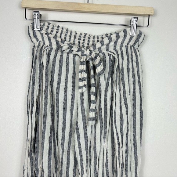 Becca By Rebecca Virtue Gateway Cover-up Swim Pant Wide Split Leg Gray Stripe M - Picture 9 of 10